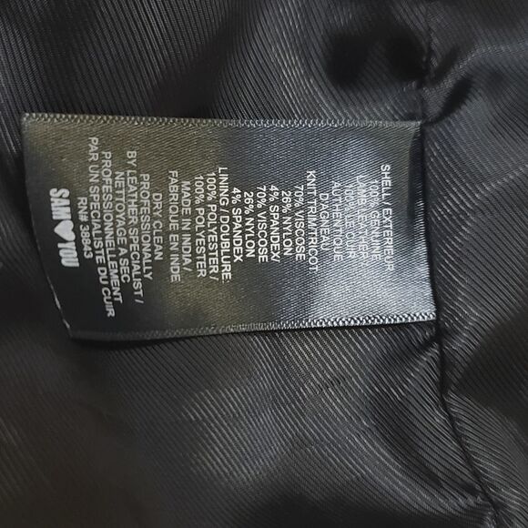 NWT Sam Edelman Black Leather Moto Jacket Size Small  - Picture 7 of 9